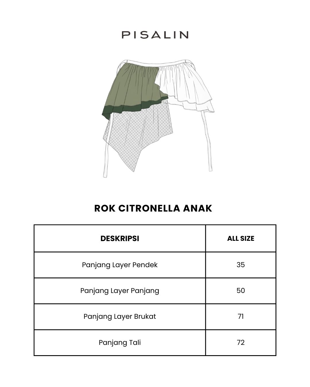 Pisalin Kids Rok Layer Citronella